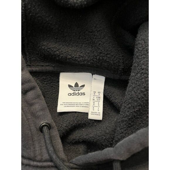Adidas Mens Small Sweatshirt Fleece Hoodie Basketball Soccer Smiley Face Y2K - Picture 5 of 6